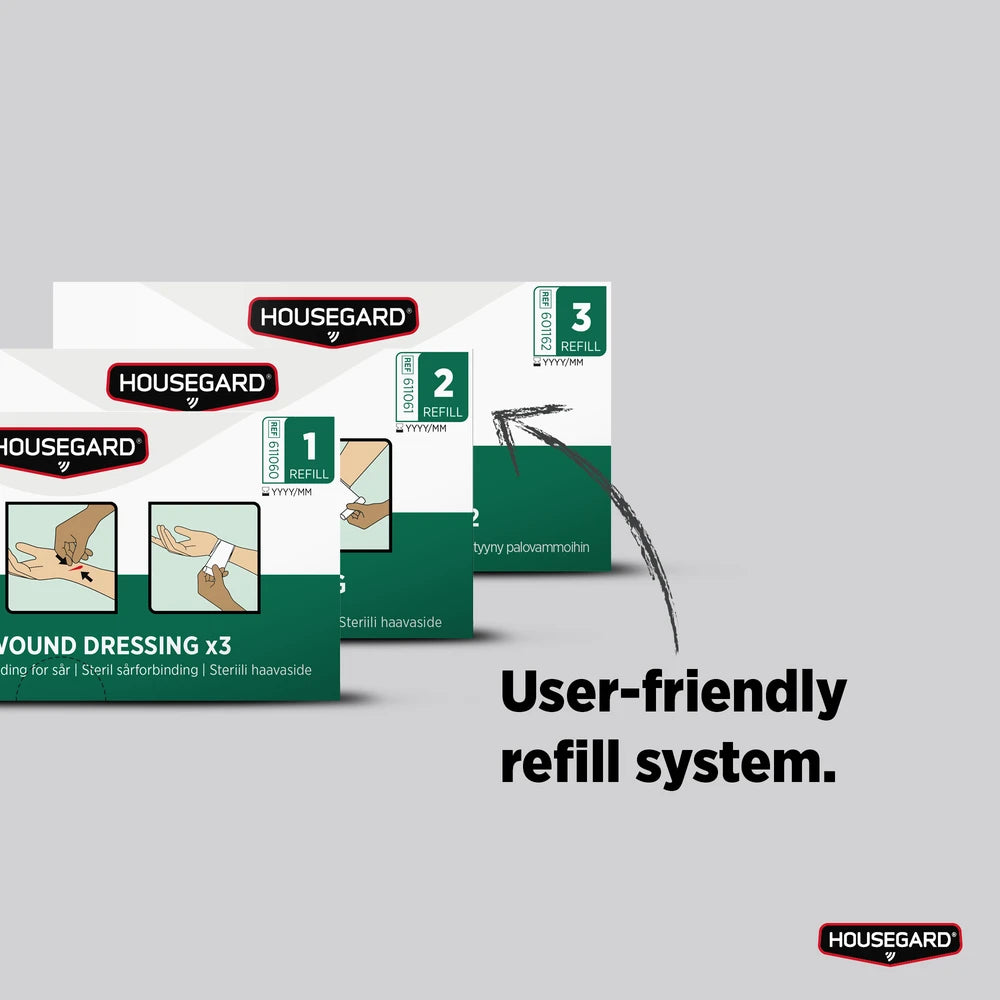 Refillpakke til Førstehjelps- & Brannskadestasjon